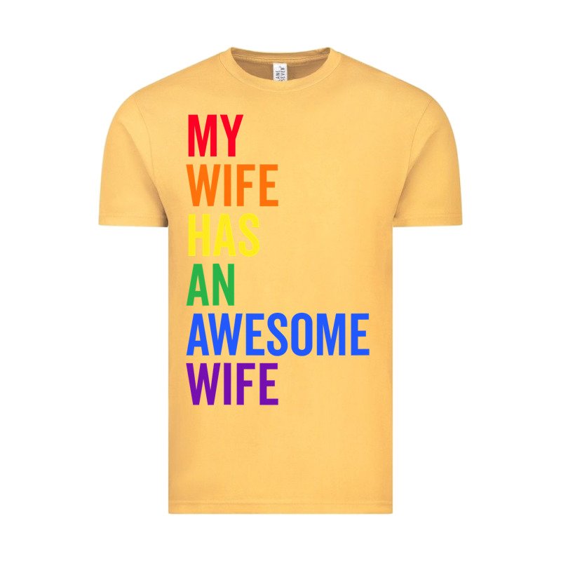 My Wife Has An Awesome Wife Funny Lesbian Wedding Gift T Shirt Vintage Tee by linhVisuals | Teevron