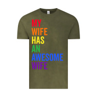 Vintage Olive my wife has an awesome wife funny lesbian wedding gift t shirt Vintage Tee - linhVisuals