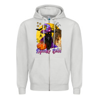 Dove Grey spooky babe black witch cat Zipper Hoodie - BundleAndBundleShop