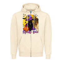 Sandshell spooky babe black witch cat Zipper Hoodie - BundleAndBundleShop