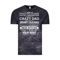 Cloud Black i am a lucky daughter i have a crazy dad grumpy old man t shirt Vintage Tee - linhVisuals