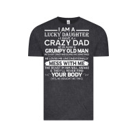 Vintage Black i am a lucky daughter i have a crazy dad grumpy old man t shirt Vintage Tee - linhVisuals