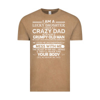Vintage Coffee i am a lucky daughter i have a crazy dad grumpy old man t shirt Vintage Tee - linhVisuals