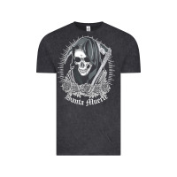 Vintage Black santa muerte female deity mexican satanic dead sugar skull tank top Vintage Tee - linhVisuals