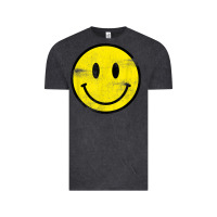 Vintage Black vintage retro happy smiley face 80's 90's aesthetic t shirt Vintage Tee - linhVisuals