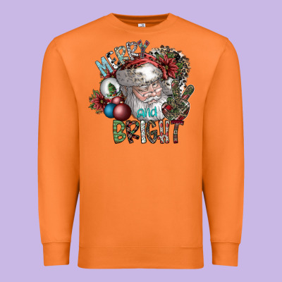 Merry And Bright Premium Sweatshirt Designed By Sublimationcraftshop