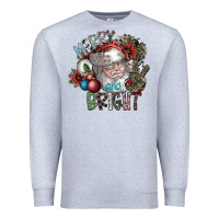 Heather Grey merry and bright Premium Sweatshirt - SublimationCraftShop