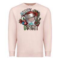 Pale Pink merry and bright Premium Sweatshirt - SublimationCraftShop
