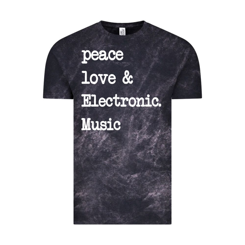 Peace Love & Electronic Music  Edm Techno T Shirt Vintage Tee by linhVisuals | Teevron