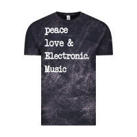 Cloud Black peace love & electronic music  edm techno t shirt Vintage Tee - linhVisuals