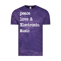 Cloud Purple peace love & electronic music  edm techno t shirt Vintage Tee - linhVisuals