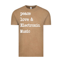 Vintage Coffee peace love & electronic music  edm techno t shirt Vintage Tee - linhVisuals