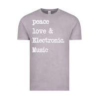 Vintage Zinc peace love & electronic music  edm techno t shirt Vintage Tee - linhVisuals