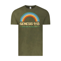 Vintage Olive genesis 913 god's promise faithfully rainbow bible verse t shirt Vintage Tee - linhVisuals