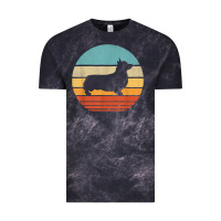 Cloud Black corgi retro vintage 60s 70s sunset dog lovers men women t shirt Vintage Tee - linhVisuals