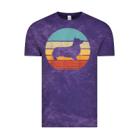 Cloud Purple corgi retro vintage 60s 70s sunset dog lovers men women t shirt Vintage Tee - linhVisuals