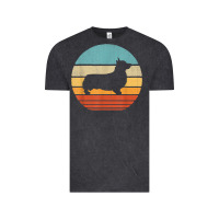Vintage Black corgi retro vintage 60s 70s sunset dog lovers men women t shirt Vintage Tee - linhVisuals