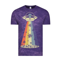 Cloud Purple vintage alien weed pot leaf ufo abduction marijuana cannabis t shirt Vintage Tee - linhVisuals