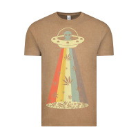 Vintage Coffee vintage alien weed pot leaf ufo abduction marijuana cannabis t shirt Vintage Tee - linhVisuals