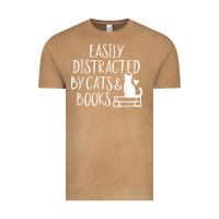 Vintage Camel easily distracted by cats and books   cute book lover t shirt Vintage Tee - linhVisuals