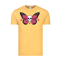 Vintage Mustard butterfly skull Vintage Tee - linhVisuals