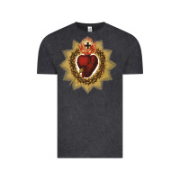 Vintage Black sacred heart of jesus catholic devotion t shirt Vintage Tee - linhVisuals