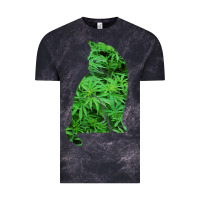 Cloud Black funny cannabis & cat lover marijuana weed smoker art t shirt Vintage Tee - linhVisuals