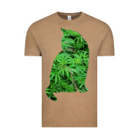 Vintage Coffee funny cannabis & cat lover marijuana weed smoker art t shirt Vintage Tee - linhVisuals
