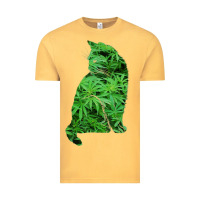 Vintage Mustard funny cannabis & cat lover marijuana weed smoker art t shirt Vintage Tee - linhVisuals