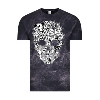 Cloud Black funny pitbull skull dog skeleton halloween t shirt Vintage Tee - linhVisuals
