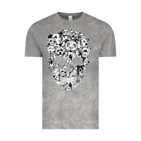 Cloud Rock funny pitbull skull dog skeleton halloween t shirt Vintage Tee - linhVisuals
