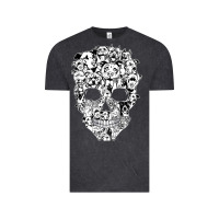 Vintage Black funny pitbull skull dog skeleton halloween t shirt Vintage Tee - linhVisuals