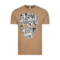 Vintage Coffee funny pitbull skull dog skeleton halloween t shirt Vintage Tee - linhVisuals