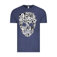 Vintage Denim funny pitbull skull dog skeleton halloween t shirt Vintage Tee - linhVisuals