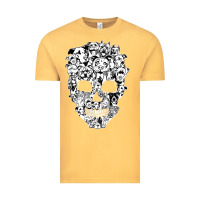 Vintage Mustard funny pitbull skull dog skeleton halloween t shirt Vintage Tee - linhVisuals