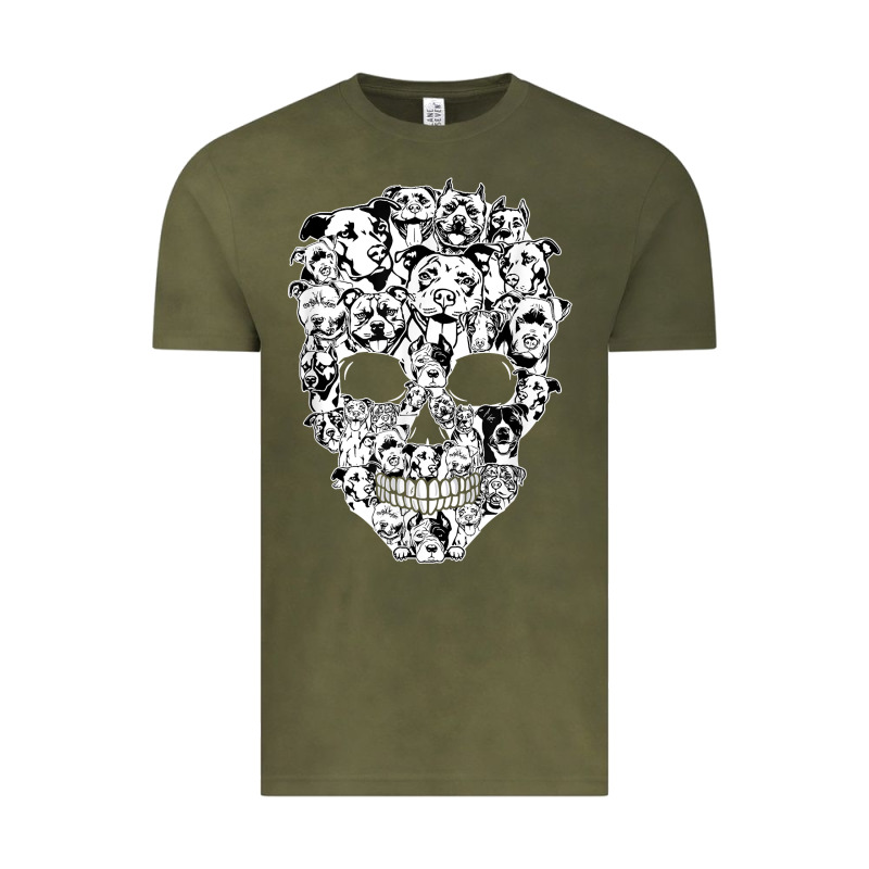 Funny Pitbull Skull Dog Skeleton Halloween T Shirt Vintage Tee by linhVisuals | Teevron