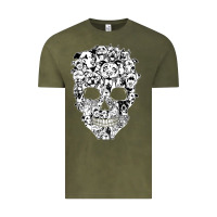 Vintage Olive funny pitbull skull dog skeleton halloween t shirt Vintage Tee - linhVisuals