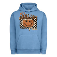 Pigment Pebble Blue it's game day y'all football smiley face Urban Hoodie - BarkalooDesign