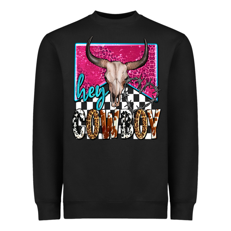 Western Hey Cowboy Heavyweight Sweatshirt by OliviaCreatesArt | Teevron