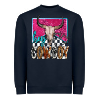 Navy western hey cowboy Heavyweight Sweatshirt - OliviaCreatesArt