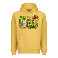 Antique Gold one lucky teacher Premium Hoodie - FaDigitalArtStudio