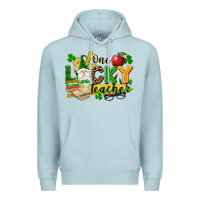 Blue Mist one lucky teacher Premium Hoodie - FaDigitalArtStudio