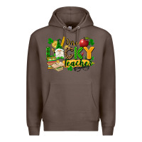 Coffee one lucky teacher Premium Hoodie - FaDigitalArtStudio