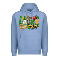 Colony Blue one lucky teacher Premium Hoodie - FaDigitalArtStudio
