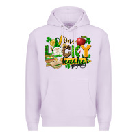 Lilac one lucky teacher Premium Hoodie - FaDigitalArtStudio