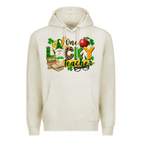 Oatmeal Heather one lucky teacher Premium Hoodie - FaDigitalArtStudio
