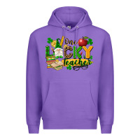 Purple one lucky teacher Premium Hoodie - FaDigitalArtStudio