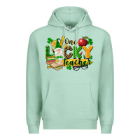 Seafoam one lucky teacher Premium Hoodie - FaDigitalArtStudio