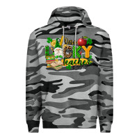 Slate Camo one lucky teacher Premium Hoodie - FaDigitalArtStudio
