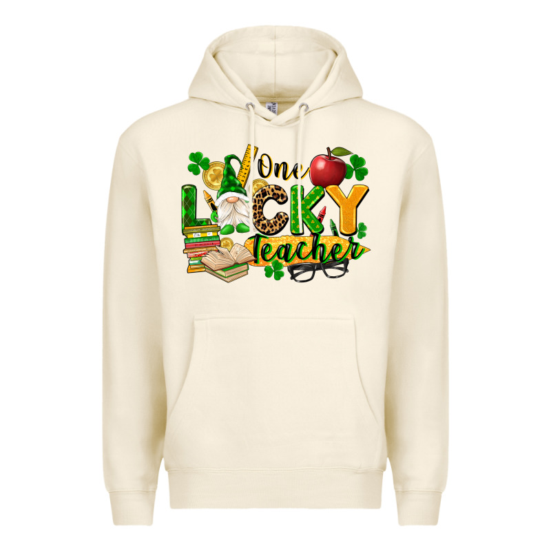 One Lucky Teacher Premium Hoodie by FaDigitalArtStudio | Teevron